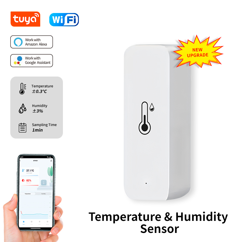 Smart Home Voice Assistant - Tuya WiFi مستشعر درجة الحرارة والرطوبة