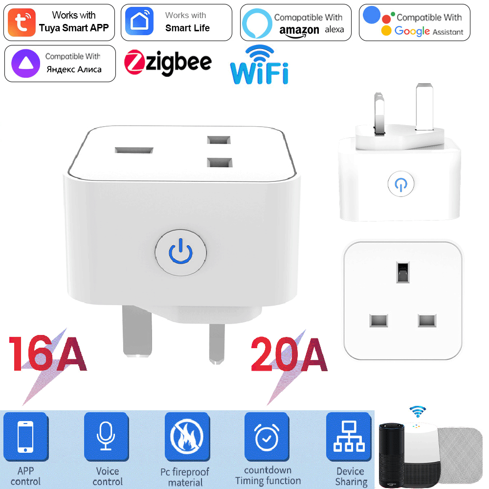 Smart Home Voice Assistant - مقبس ذكي من تويا 16 أمبير/20