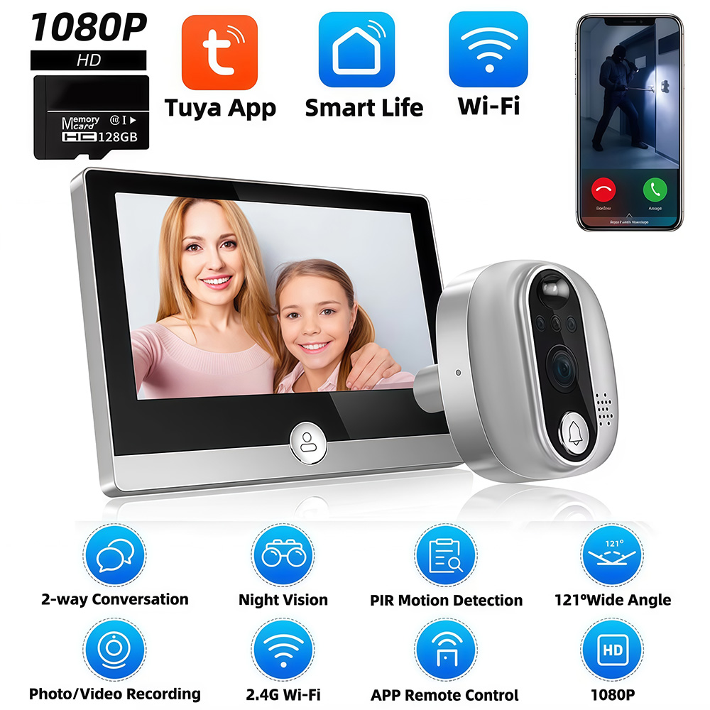 Smart Home Video Doorbell - Tuya 1080P واي فاي جرس الباب