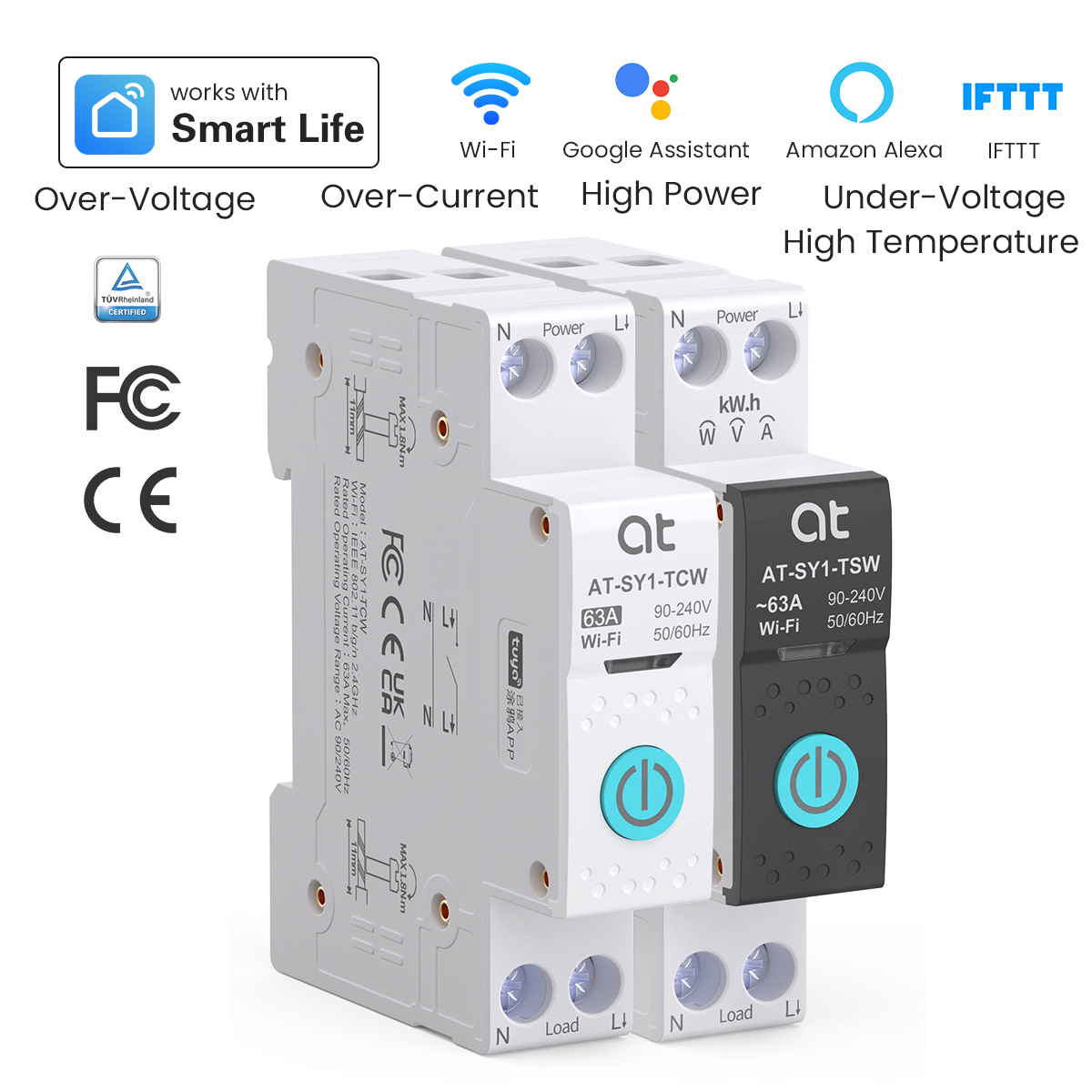 Smart Home Voice Control - Tuya WiFi قطاع دارة ذكي 1P