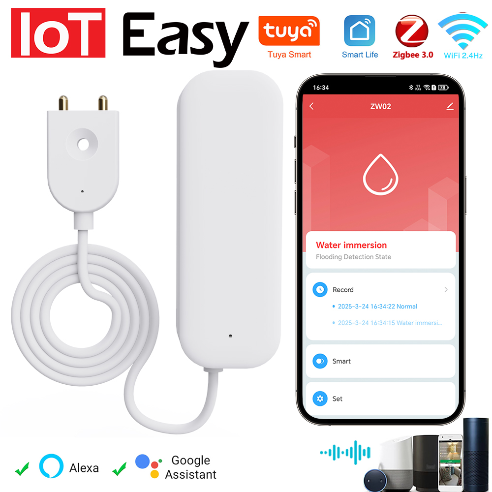 Wifi Water Leak Detector - Tuya WiFi زيجبي استشعار المياه تسرب