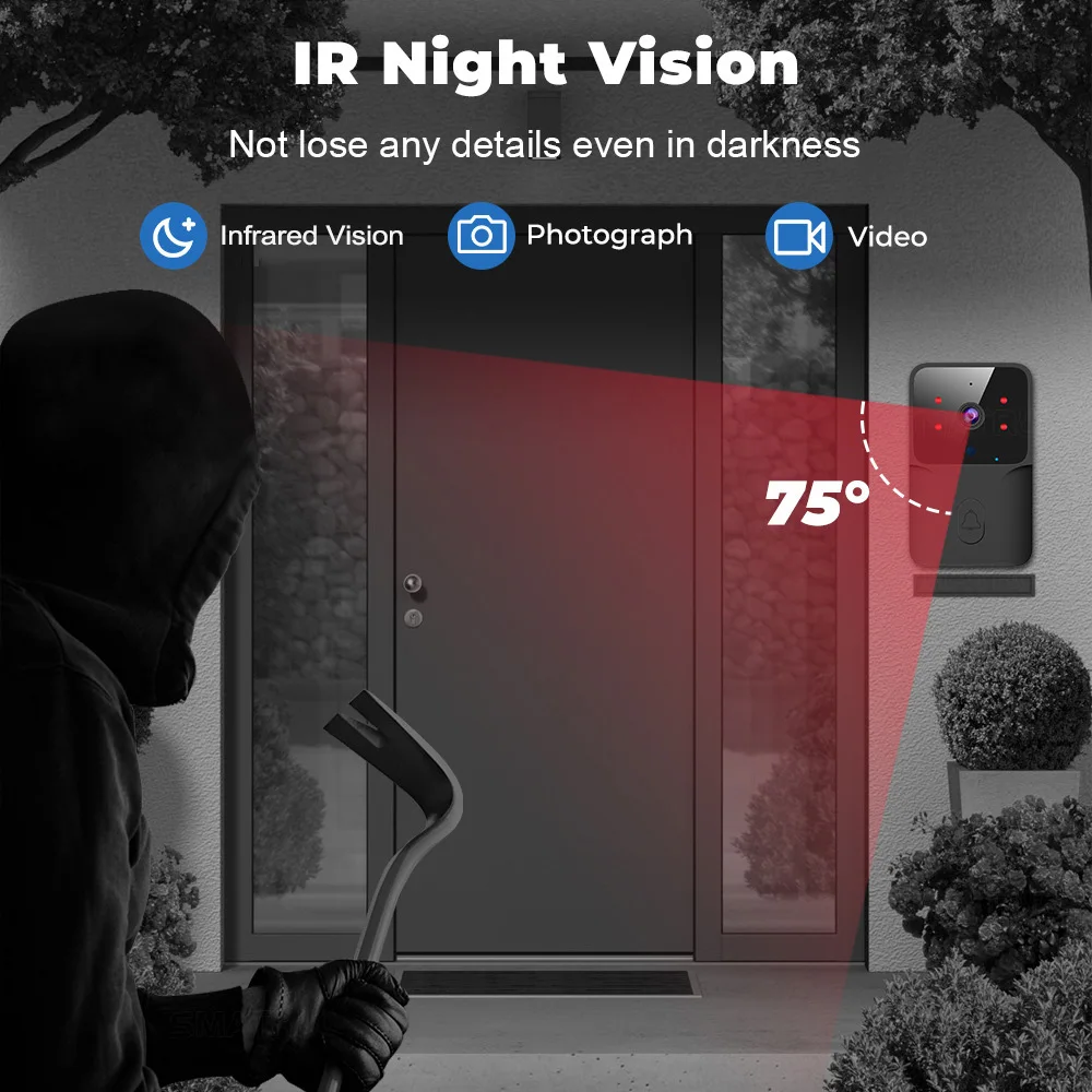 جرس باب ذكي بتقنية واي فاي لعا - مراجعة Smart Home Video Doorbell وسعره