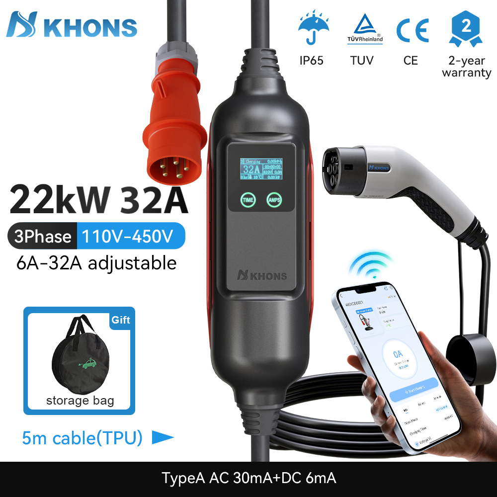 Khons شاحن EV محمول Type2 32A  - مراجعة Smart Home For Pc وسعره