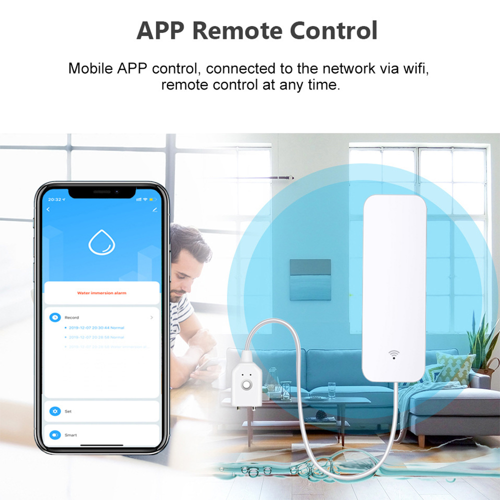 Tuya WiFi مستشعر تسرب المياه،  - مراجعة Wifi Water Leak Detector وسعره