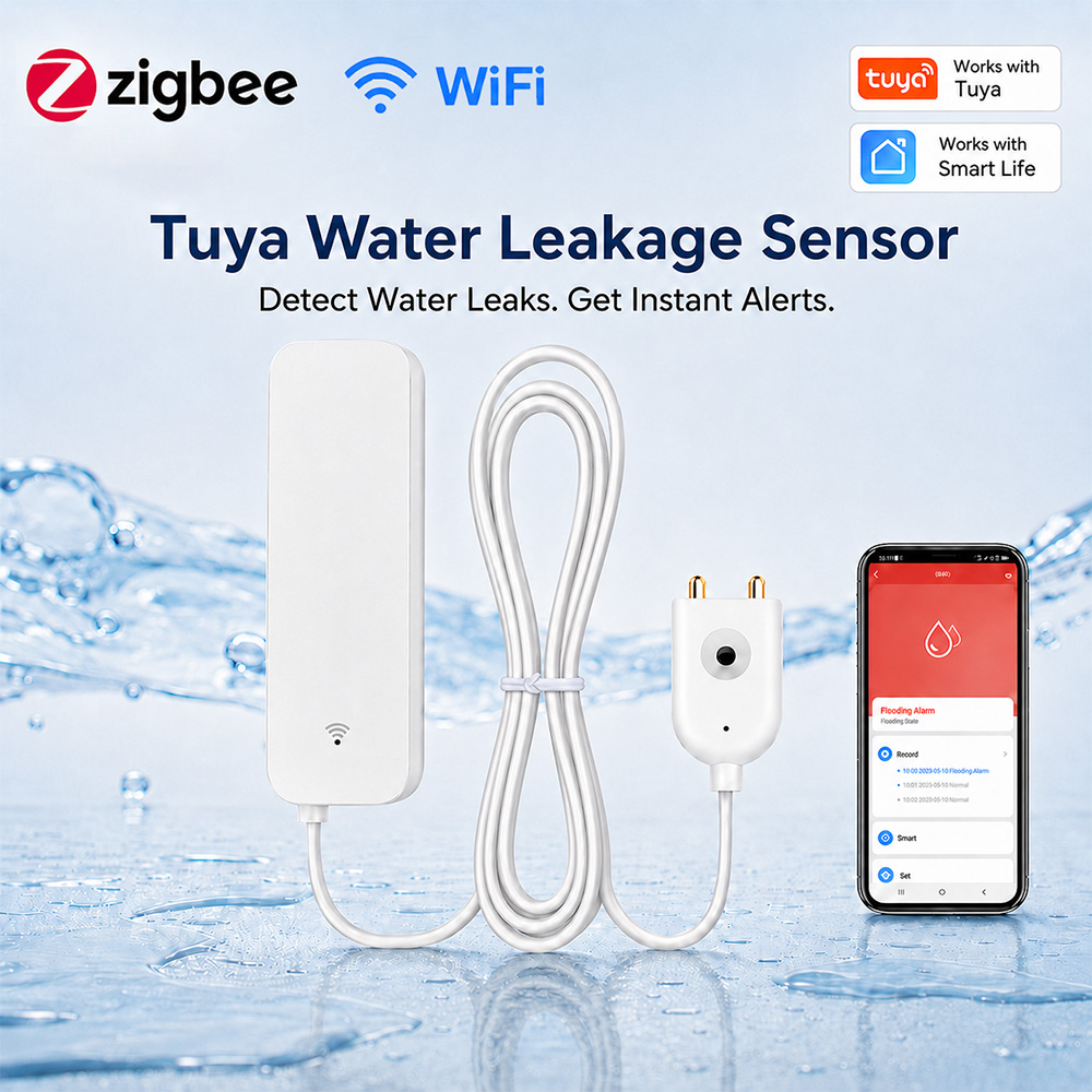 جهاز استشعار تسرب المياه بتقني - مراجعة Wifi Water Leak Detector وسعره