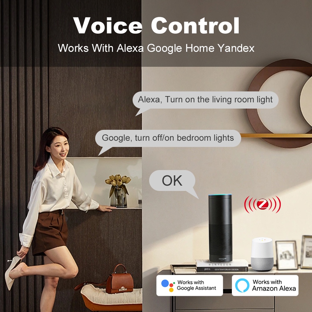 مفتاح ضغط ذكي ZigBee بـ 1 أو 2 - مراجعة Smart Home Voice Control وسعره