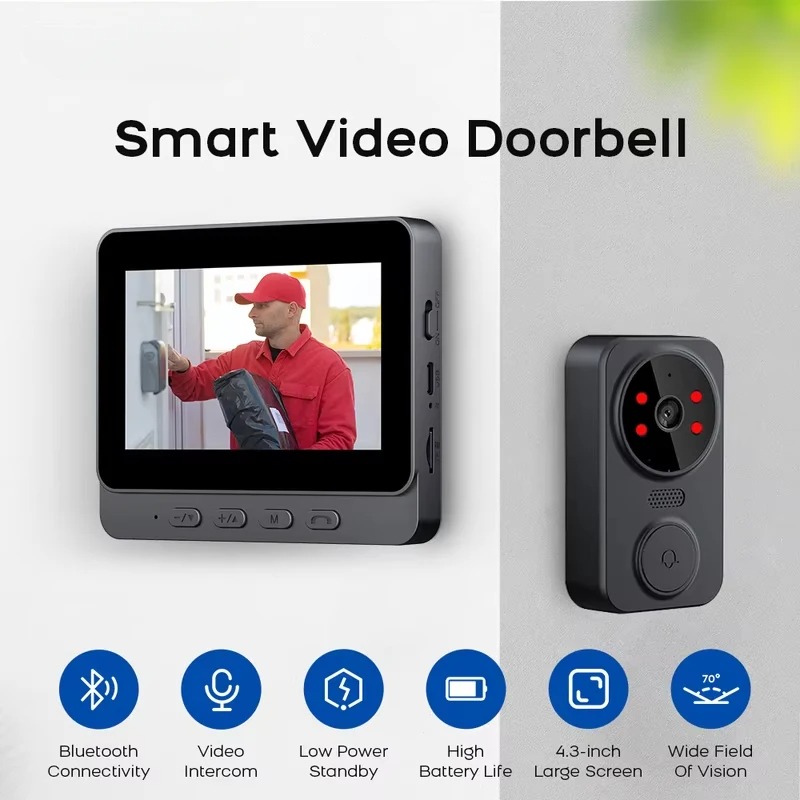 جرس باب ذكي M8 مع كاميرا واي ف - مراجعة Smart Home Video Doorbell وسعره