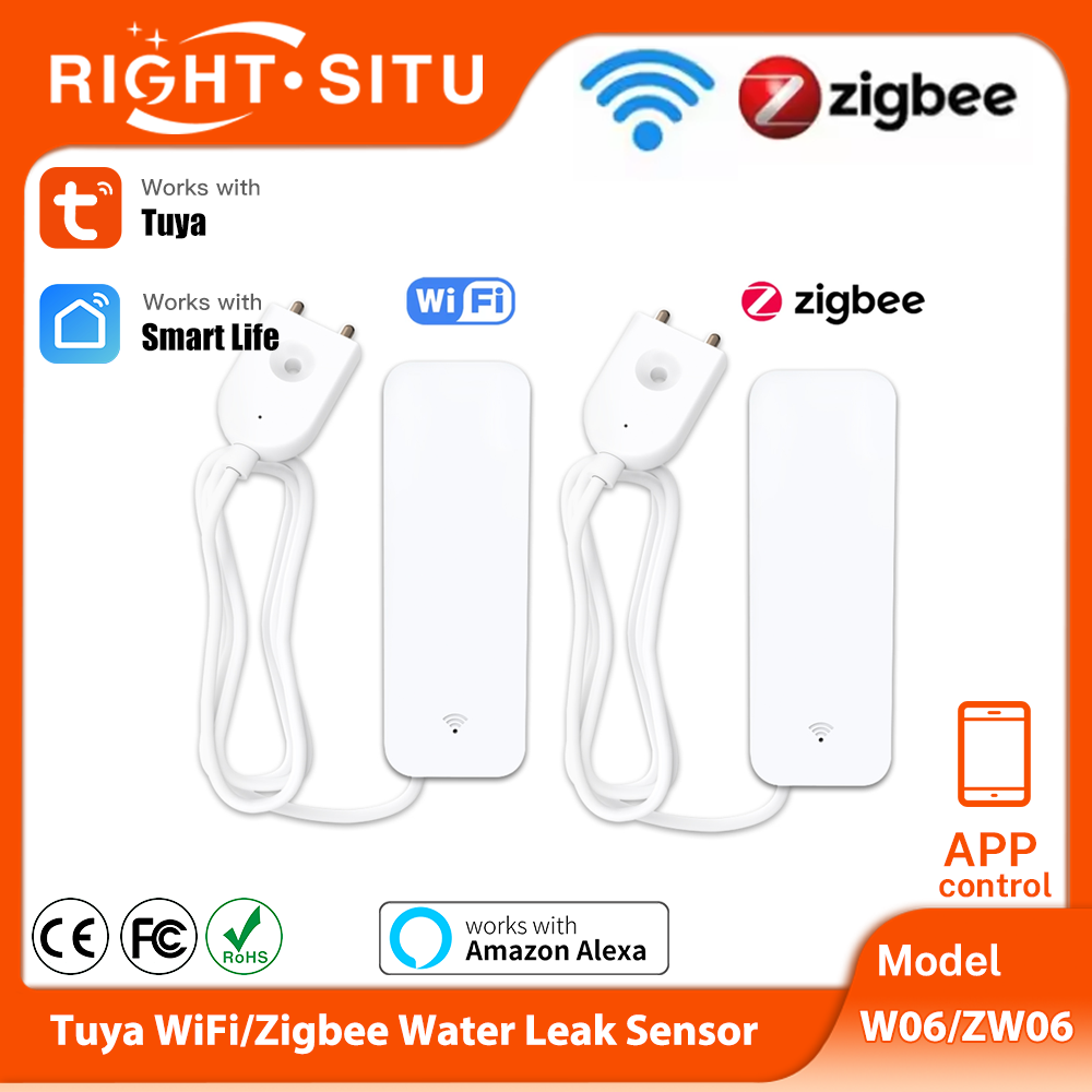 Tuya WiFi Zigbee مستشعر المياه - مراجعة Wifi Water Leak Detector وسعره