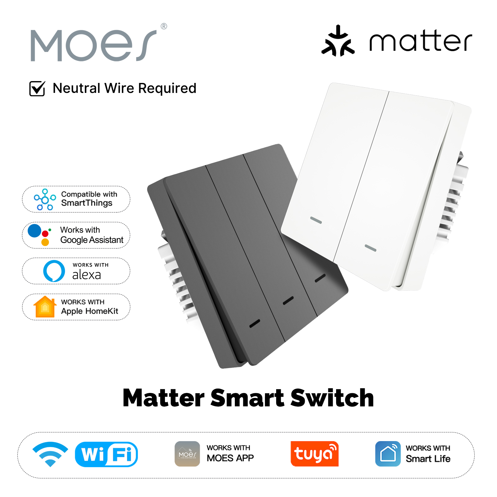 MOES Matter Tuya WiFi مفتاح ال - مراجعة Smart Home Dashboard وسعره