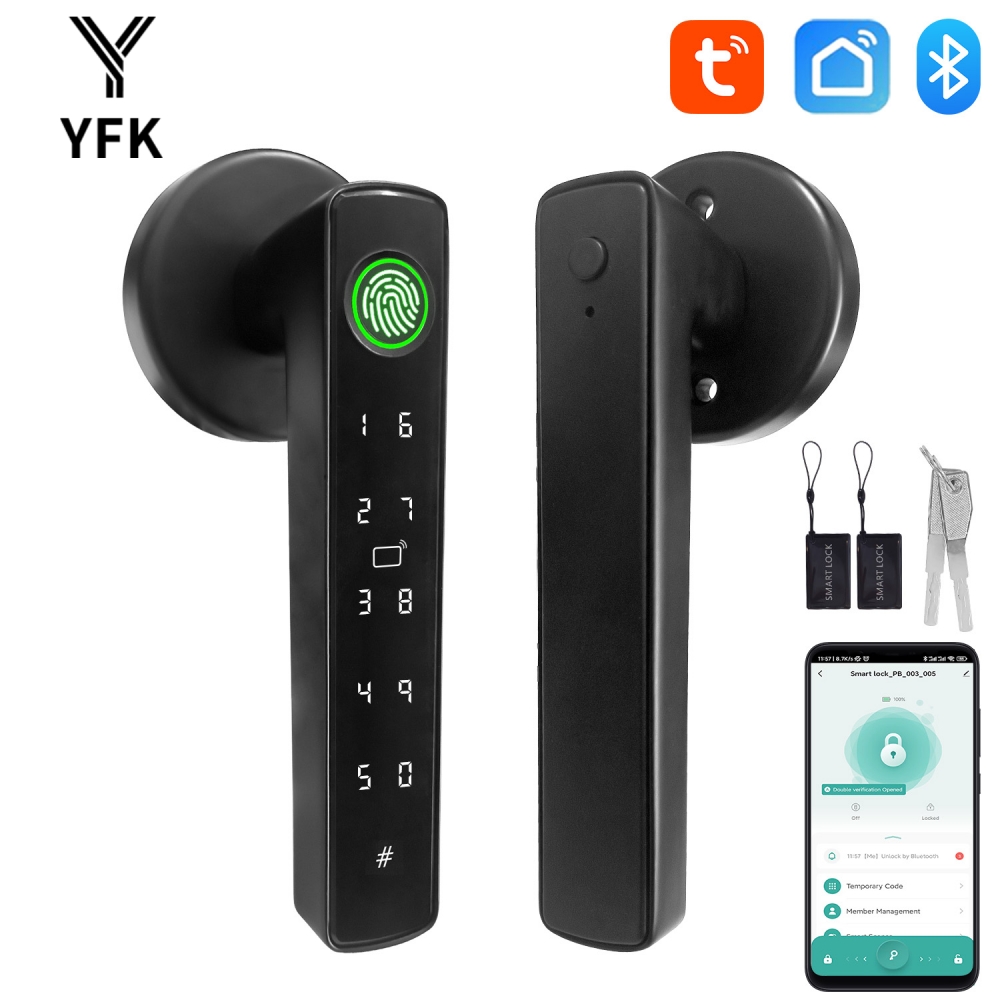 قفل ذكي YFK Tuya 5 في 1 للباب  - مراجعة Smart Home Interior وسعره
