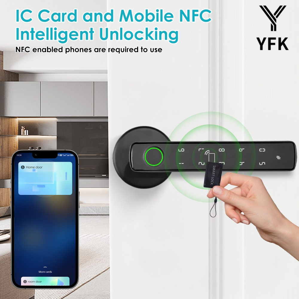 قفل ذكي YFK Tuya 5 في 1 للباب  - مراجعة Smart Home Interior وسعره
