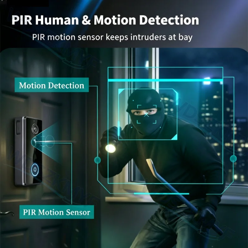 جرس باب لاسلكي جديد مقاوم للما - مراجعة Smart Home Video Doorbell وسعره