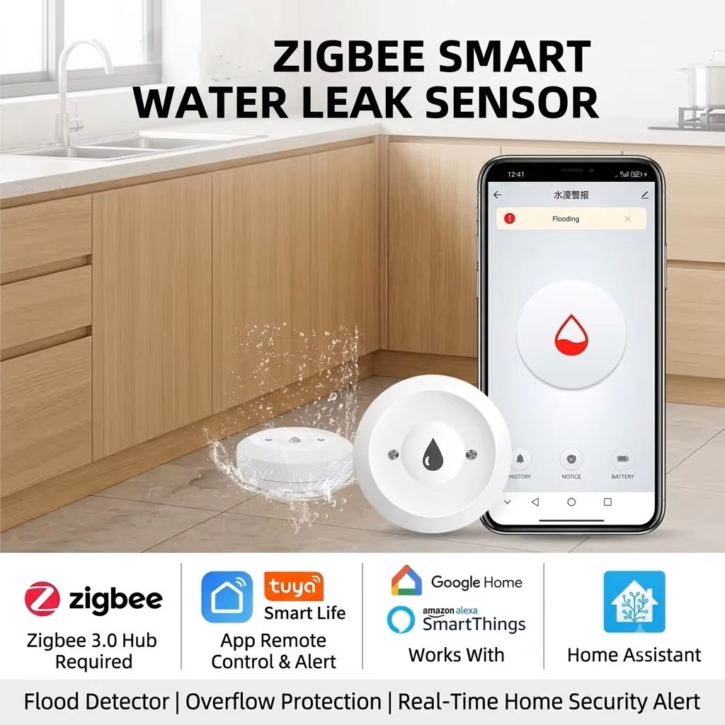 مستشعر تسرب المياه الذكي ZigBe - مراجعة Smart Home Dashboard وسعره